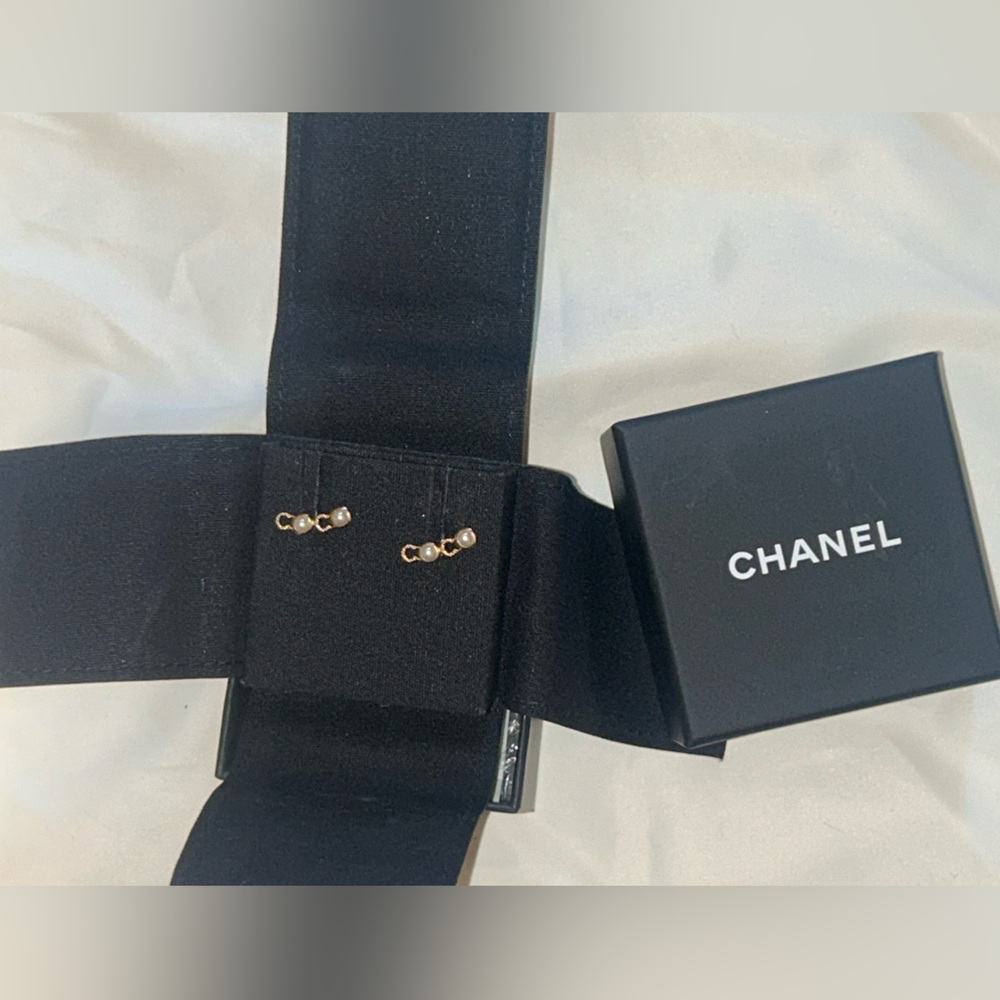 Chanel Coco Script Stud Earrings - image 3